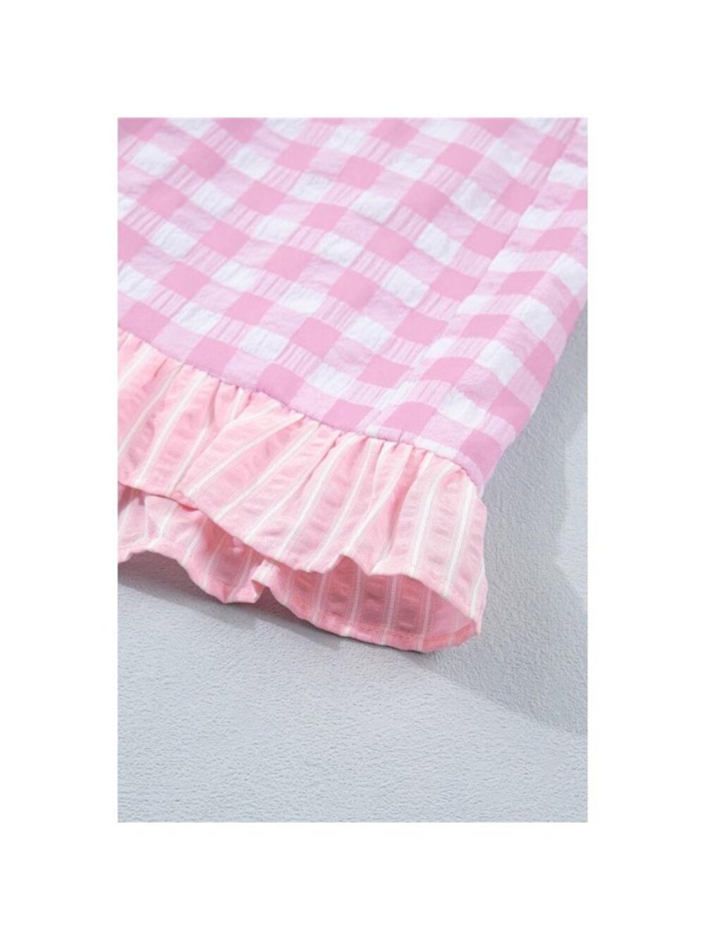 Gingham Ruffle Hem Shorts - Picture 7 of 11